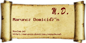 Maruncz Domicián névjegykártya